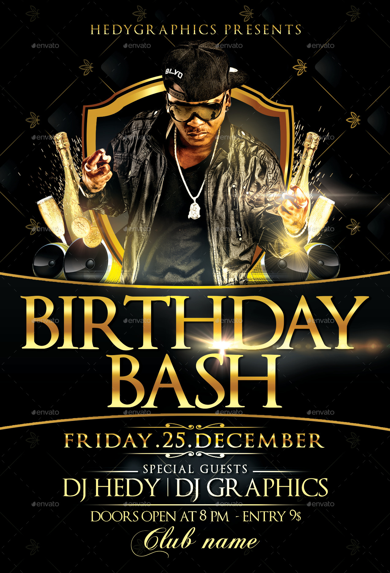 Birthday bash flyer template by hedygraphics graphicriver
